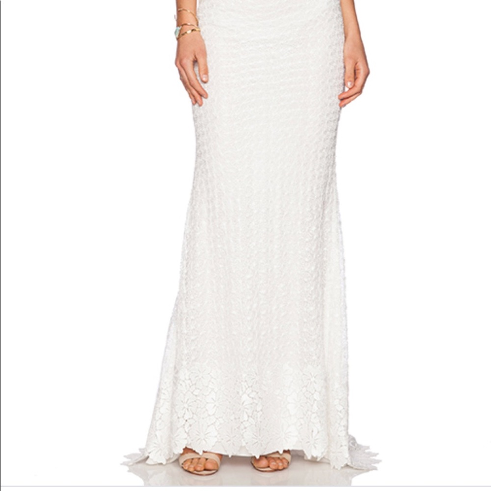 Alice + Olivia Wedding Boho Bride Ivory Skirt